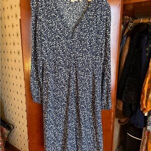 Boden Navy Floral Long Sleeve Dress
